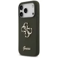 Калъф за iPhone 17 Pro - Guess - Силиконов Big 4G Script (GUHCP17LSC4GSMA) - Каки