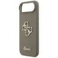 Калъф за iPhone 17 Air - Guess - Силиконов Big 4G Script (GUHCP17MSC4GSMW) - Кафяв