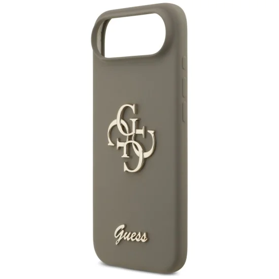 Калъф за iPhone 17 Air - Guess - Силиконов Big 4G Script (GUHCP17MSC4GSMW) - Кафяв