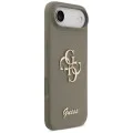 Калъф за iPhone 17 Air - Guess - Силиконов Big 4G Script (GUHCP17MSC4GSMW) - Кафяв
