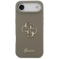 Калъф за iPhone 17 Air - Guess - Силиконов Big 4G Script (GUHCP17MSC4GSMW) - Кафяв