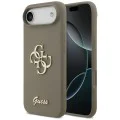 Калъф за iPhone 17 Air - Guess - Силиконов Big 4G Script (GUHCP17MSC4GSMW) - Кафяв