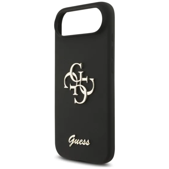 Калъф за iPhone 17 Air - Guess - Силиконов Big 4G Script (GUHCP17MSC4GSMK) - Черен