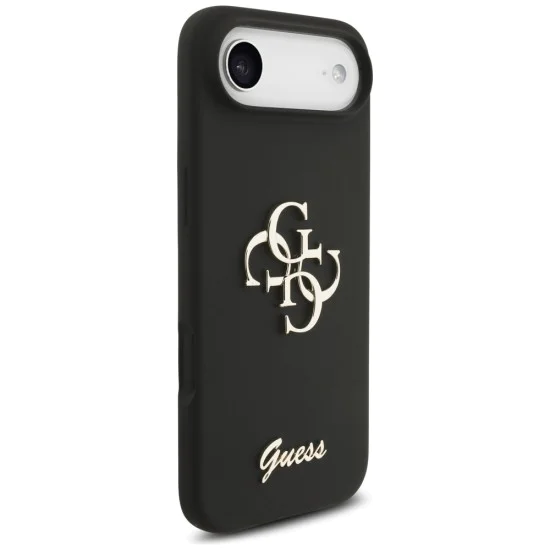 Калъф за iPhone 17 Air - Guess - Силиконов Big 4G Script (GUHCP17MSC4GSMK) - Черен