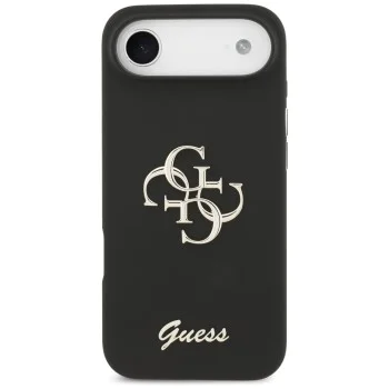 Калъф за iPhone 17 Air - Guess - Силиконов Big 4G Script (GUHCP17MSC4GSMK) - Черен