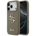 Калъф за iPhone 17 Pro Max - Guess - Силиконов Big 4G Script (GUHCP17XSC4GSMW) - Кафяв