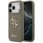Калъф за iPhone 17 Pro Max - Guess - Силиконов Big 4G Script (GUHCP17XSC4GSMW) - Кафяв
