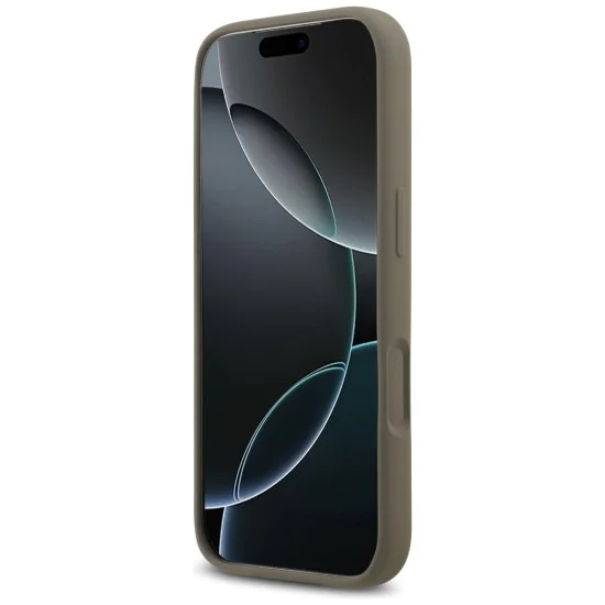 Калъф за iPhone 17 Pro - Guess - Силиконов Big 4G Script (GUHCP17LSC4GSMW) - Кафяв