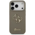 Калъф за iPhone 17 Pro - Guess - Силиконов Big 4G Script (GUHCP17LSC4GSMW) - Кафяв