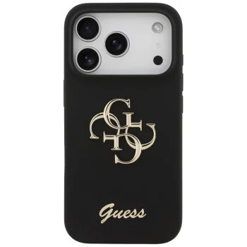 Калъф за iPhone 17 Pro - Guess - Силиконов Big 4G Script (GUHCP17LSC4GSMK) - Черен