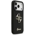 Калъф за iPhone 17 Pro - Guess - Силиконов Big 4G Script (GUHCP17LSC4GSMK) - Черен