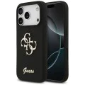 Калъф за iPhone 17 Pro - Guess - Силиконов Big 4G Script (GUHCP17LSC4GSMK) - Черен