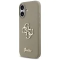 Калъф за iPhone 17 - Guess - Силиконов Big 4G Script (GUHCP17SSC4GSMW) - Кафяв
