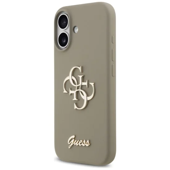 Калъф за iPhone 17 - Guess - Силиконов Big 4G Script (GUHCP17SSC4GSMW) - Кафяв