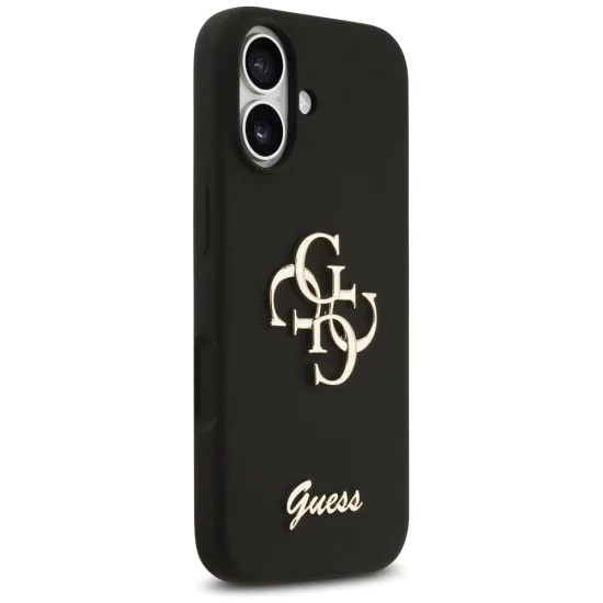 Калъф за iPhone 17 - Guess - Силиконов Big 4G Script (GUHCP17SSC4GSMK) - Черен