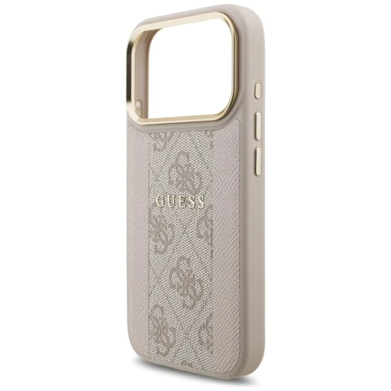 Калъф за iPhone 17 Pro - Guess - Hardcase 4G Stripe MagSafe (GUHMP17LPG4SEMCP) - Розов