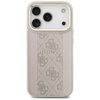 Калъф за iPhone 17 Pro - Guess - Hardcase 4G Stripe MagSafe (GUHMP17LPG4SEMCP) - Розов