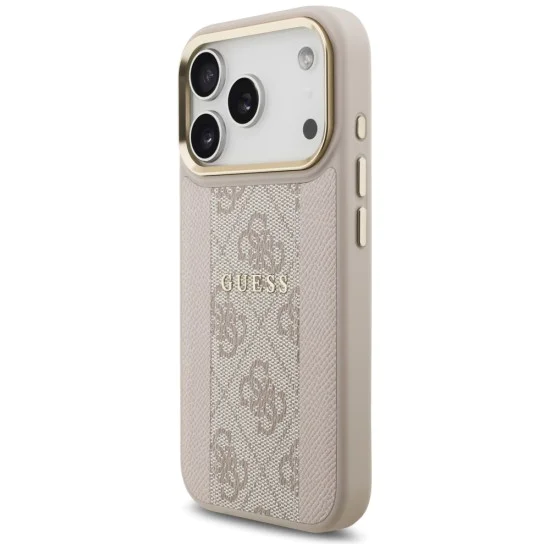 Калъф за iPhone 17 Pro - Guess - Hardcase 4G Stripe MagSafe (GUHMP17LPG4SEMCP) - Розов