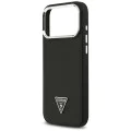 Калъф за iPhone 17 Pro Max - Guess - Grained Triangle Logo MagSafe (GUHMP17XPGTSPSK) - Черен