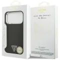 Калъф за iPhone 17 Pro Max - Guess - Grained Triangle Logo MagSafe (GUHMP17XPGTSPSK) - Черен