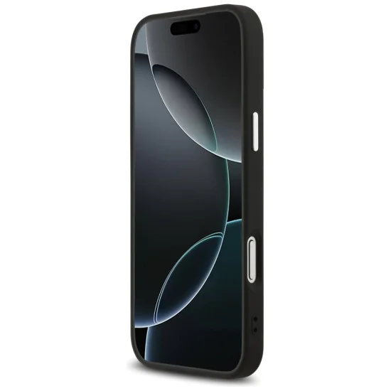 Калъф за iPhone 17 Pro Max - Guess - Grained Triangle Logo MagSafe (GUHMP17XPGTSPSK) - Черен