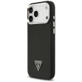 Калъф за iPhone 17 Pro Max - Guess - Grained Triangle Logo MagSafe (GUHMP17XPGTSPSK) - Черен