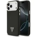 Калъф за iPhone 17 Pro Max - Guess - Grained Triangle Logo MagSafe (GUHMP17XPGTSPSK) - Черен