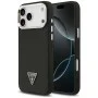 Калъф за iPhone 17 Pro Max - Guess - Grained Triangle Logo MagSafe (GUHMP17XPGTSPSK) - Черен
