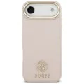 Калъф за iPhone 17 Air - Guess - Grained Strass Logo MagSafe (GUHMP17MPGCRMDEP) - Розов