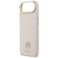 Калъф за iPhone 17 Air - Guess - Grained Strass Logo MagSafe (GUHMP17MPGCRMDEP) - Розов
