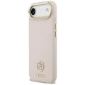 Калъф за iPhone 17 Air - Guess - Grained Strass Logo MagSafe (GUHMP17MPGCRMDEP) - Розов