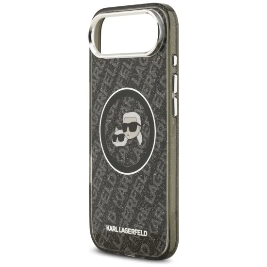 Калъф за iPhone 17 Air - Karl Lagerfeld - IML Glitter K&C Heads Logo MagSafe (KLHMP17MHMKBKCHOK) - Черен