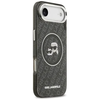 Калъф за iPhone 17 Air - Karl Lagerfeld - IML Glitter K&C Heads Logo MagSafe (KLHMP17MHMKBKCHOK) - Черен