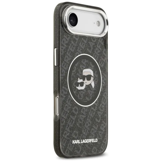 Калъф за iPhone 17 Air - Karl Lagerfeld - IML Glitter K&C Heads Logo MagSafe (KLHMP17MHMKBKCHOK) - Черен