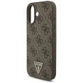 Калъф за iPhone 17 - Guess - Твърд калъф 4G с триъгълно лого, MagSafe (GUHMP17SP4TSDPPSW) - Кафяв