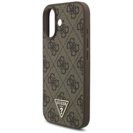 Калъф за iPhone 17 - Guess - Твърд калъф 4G с триъгълно лого, MagSafe (GUHMP17SP4TSDPPSW) - Кафяв