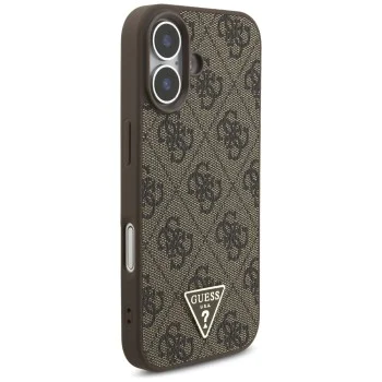 Калъф за iPhone 17 - Guess - Твърд калъф 4G с триъгълно лого, MagSafe (GUHMP17SP4TSDPPSW) - Кафяв