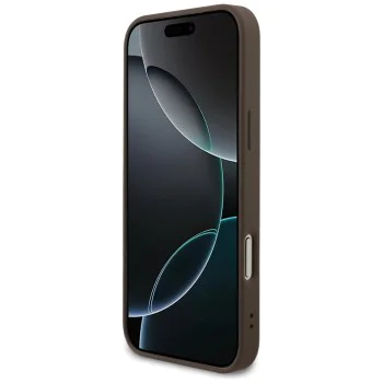 Калъф за iPhone 17 Pro Max - Guess - Hardcase 4G Strap Triangle Logo MagSafe (GUHMP17XP4TSDPPSW) - Кафяв
