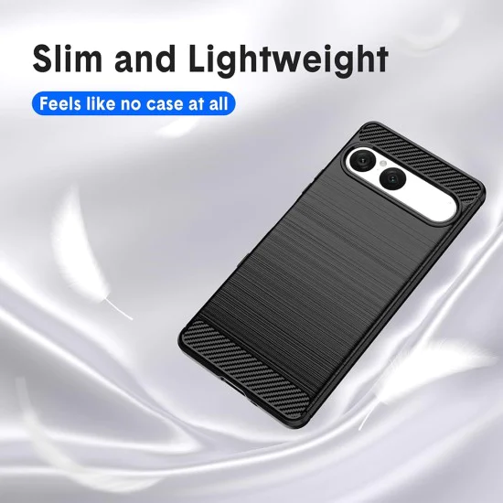 Калъф за Sony Xperia 10 VII - Techsuit - Carbon Silicone - Черен
