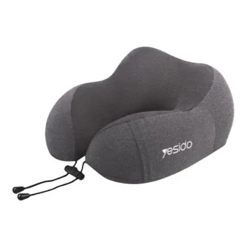 Възглавница за врат – Yesido Neck Pillow (MG17) – плетен плат, мемори пяна, ергономична – Сива
