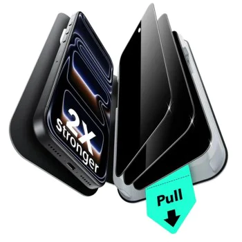 Протектор за iPhone 17 Pro - ESR - Закалено стъкло UltraFit с защита от Privacy (3 броя) - Черен
