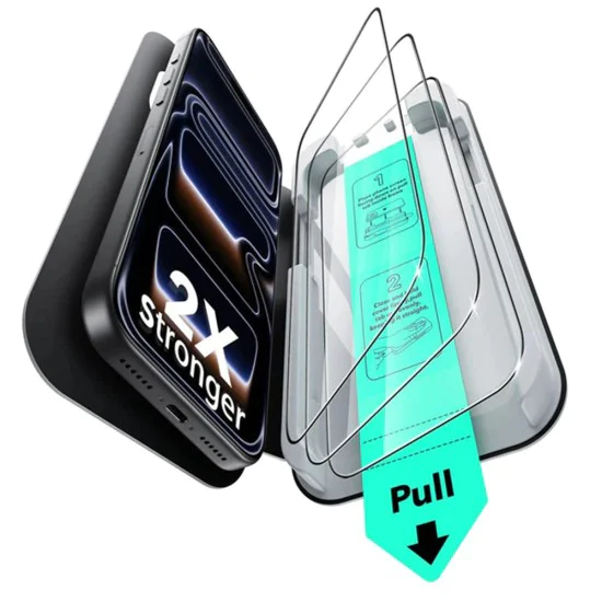 Протектор за iPhone 17 Pro - ESR - Tempered Glass UltraFit (3 броя) - Черен