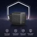 Зарядно устройство Lito - (LC22) - 2x Type-C изход, PD45W, GaN, PC Fireproof, EU щепсел - Черен