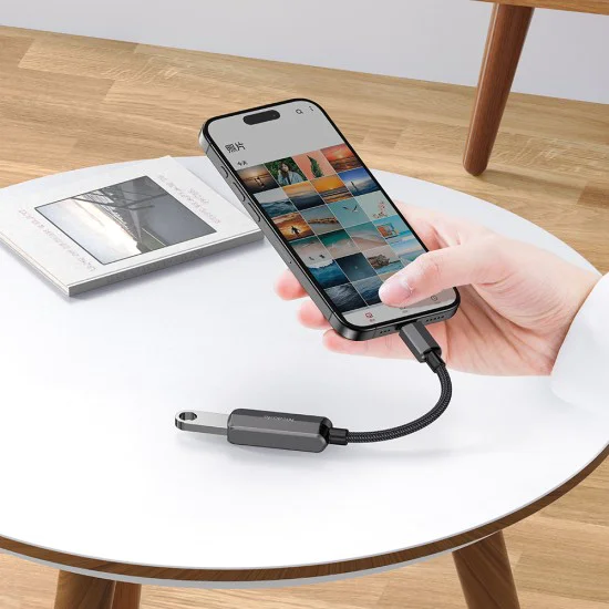 OTG адаптер (CA-2830) - Mcdodo - Type-C към Type-C + USB, 60W, 13см - Тъмносиво