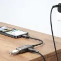 OTG адаптер (CA-2830) - Mcdodo - Type-C към Type-C + USB, 60W, 13см - Тъмносиво