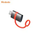 Адаптер (OT-3810) със силиконова каишка - Mcdodo - USB към Type-C, 5Gbps, алуминиев - Сиво