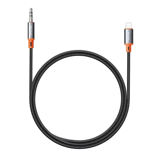 Аудио кабел Castle – Mcdodo (CA-0780) – Lightning → Jack 3.5mm, плетен, 1.2m – Черен