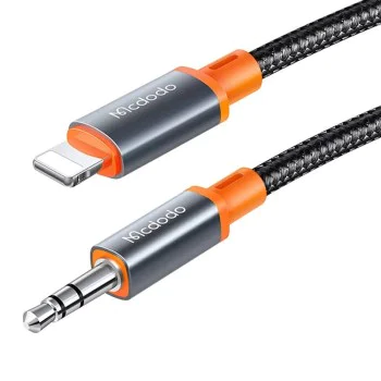 Аудио кабел Castle – Mcdodo (CA-0780) – Lightning → Jack 3.5mm, плетен, 1.2m – Черен
