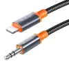 Аудио кабел – Mcdodo (CA-0890) – Lightning → Jack 3.5mm, спирален, плетен, 1.8m – Черен