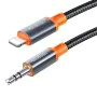 Аудио кабел – Mcdodo (CA-0890) – Lightning → Jack 3.5mm, спирален, плетен, 1.8m – Черен